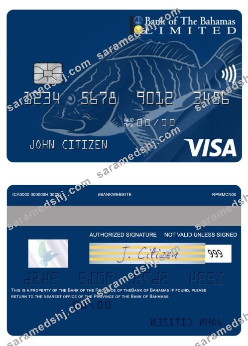 Bahamas Bank of Bahamas Prepaid US Dollar Visa Card